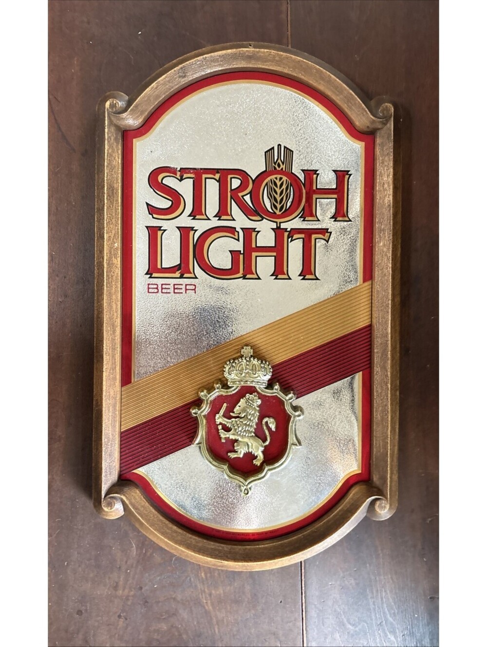 Vintage Stroh Light Plastic Unlit Beer Sign 1985 breweriana mancave advertising